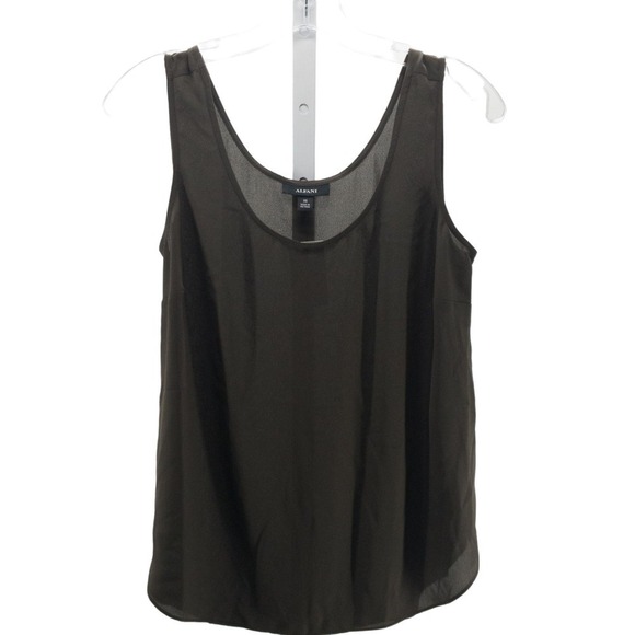 Alfani Sleeveless Scoop-Neck Blouse Urban Olive XS - Picture 2 of 6